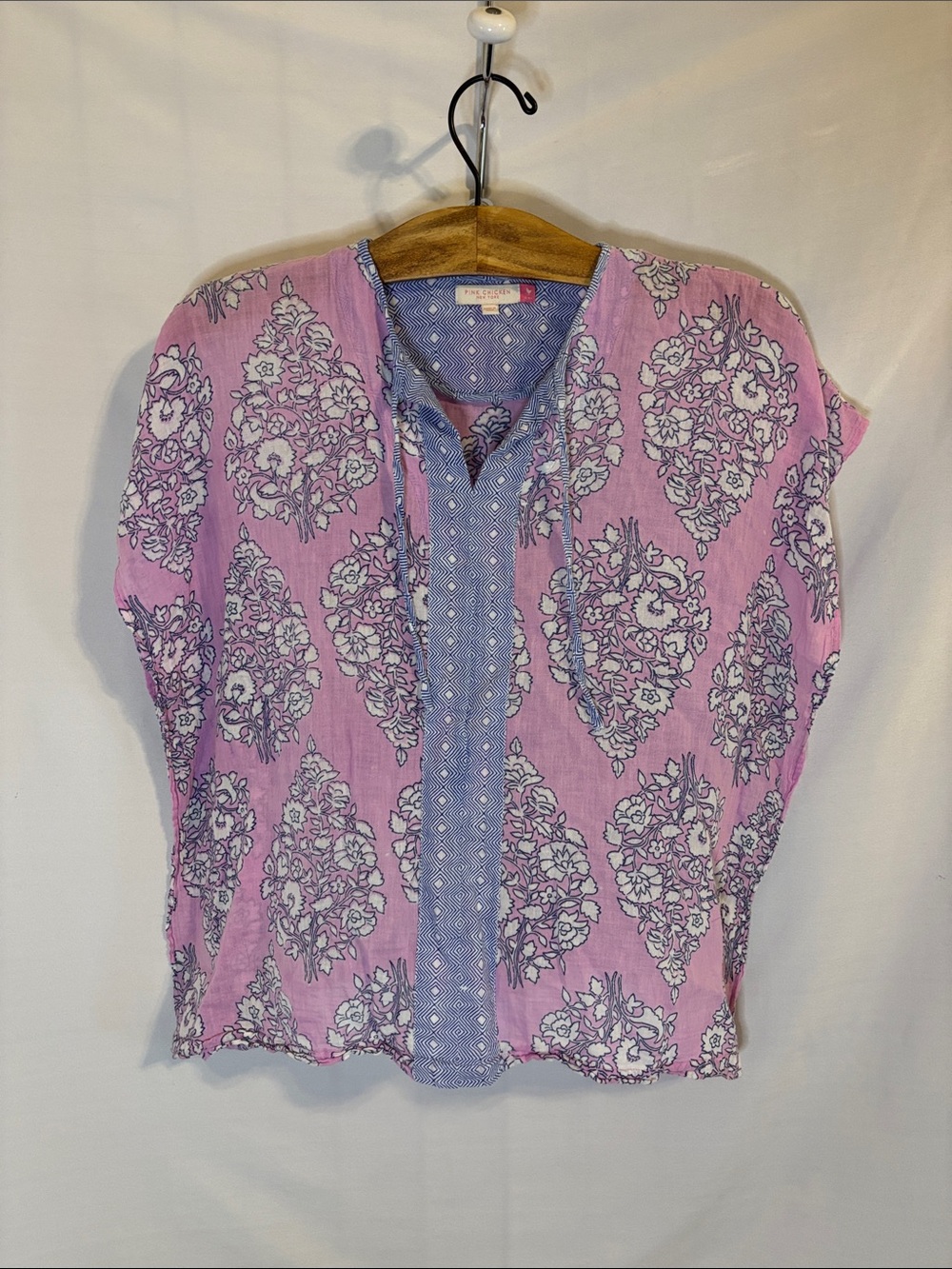 Pink Chicken NY Girls Paisley Print poncho-style kaftan tunic coverup 6/8Y